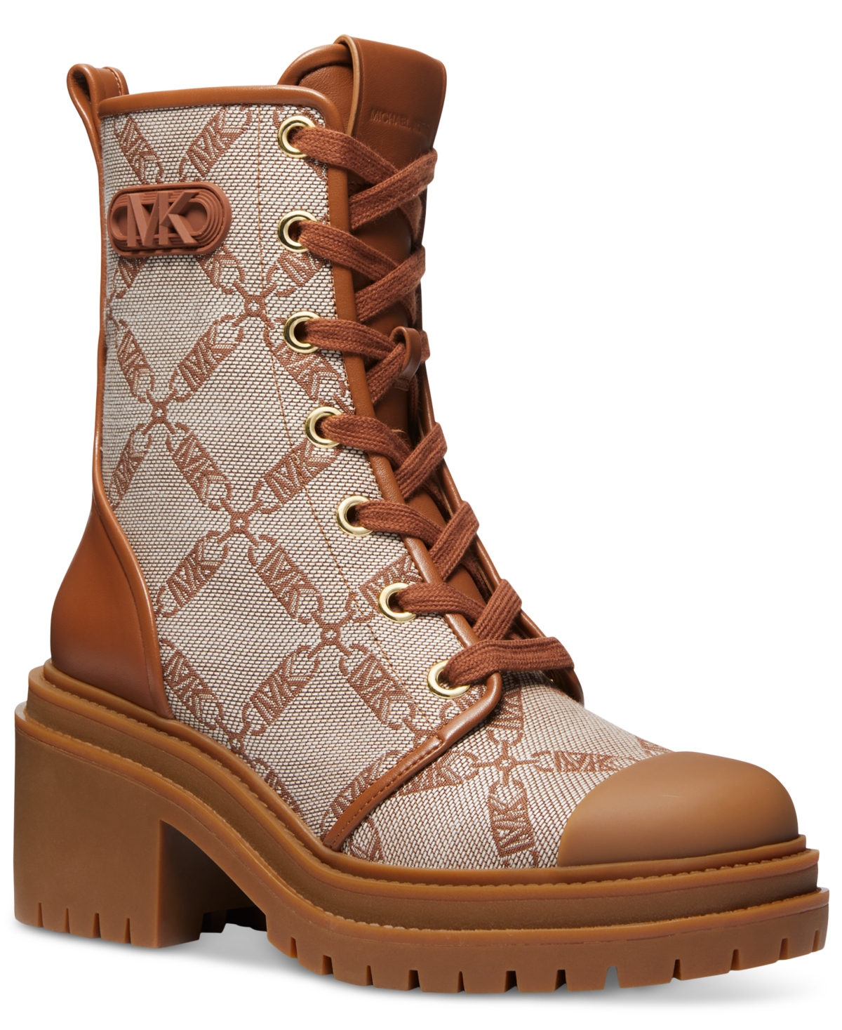 Michael Kors Michael  Hanley Lace-up Dress Booties In Natural,luggage