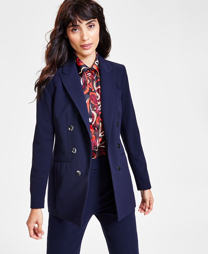 Bar III Women s Faux Double Breasted Boyfriend Jacket Created for