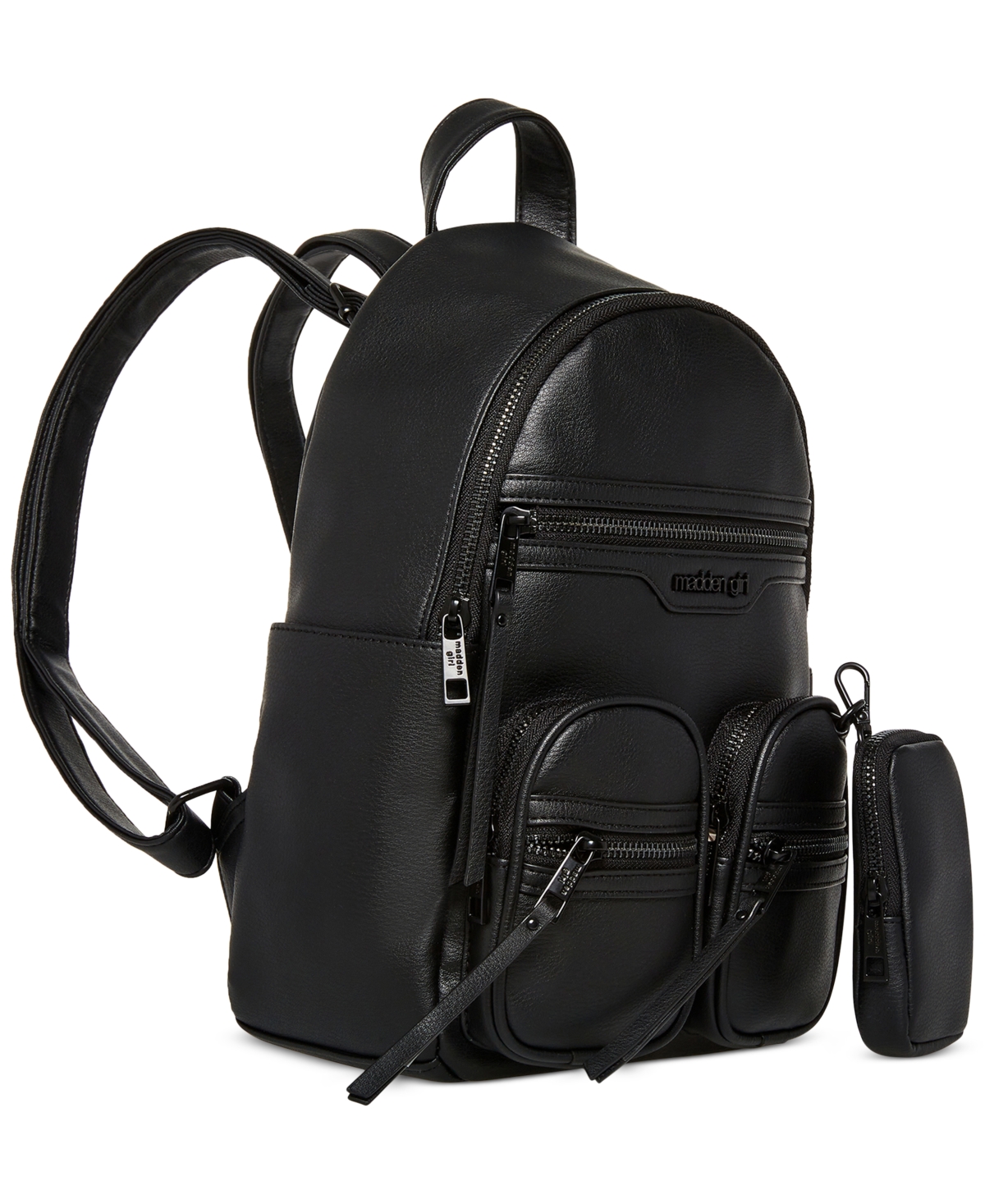 Madden girl black leather backpack 2025