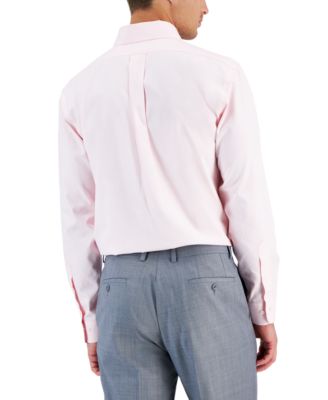 Men’s Regular Fit Non-Iron Polo Button-Down Collar Solid Pinpoint Dress Shirt