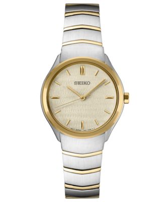Seiko - Women's Essentials Two-Tone Stainless Steel Bracelet Watch 30mm