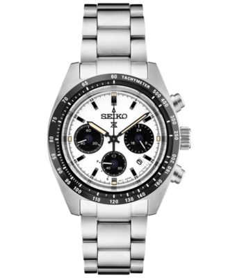 Seiko Men s Chronograph Prospex Speedtimer Solar Stainless Steel Bracelet Watch 39mm Macy s