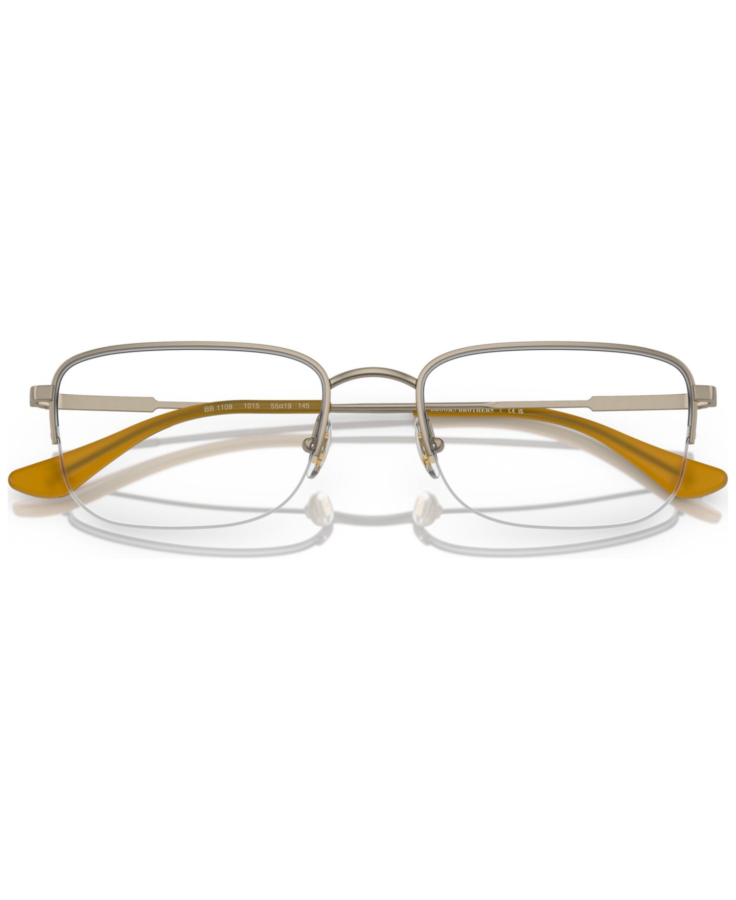 Мужские очки Brooks Brothers Man Rectangle Metal BB1109 0BB1109 Eyeglasses, цвет: Матовый золотой — фото 5