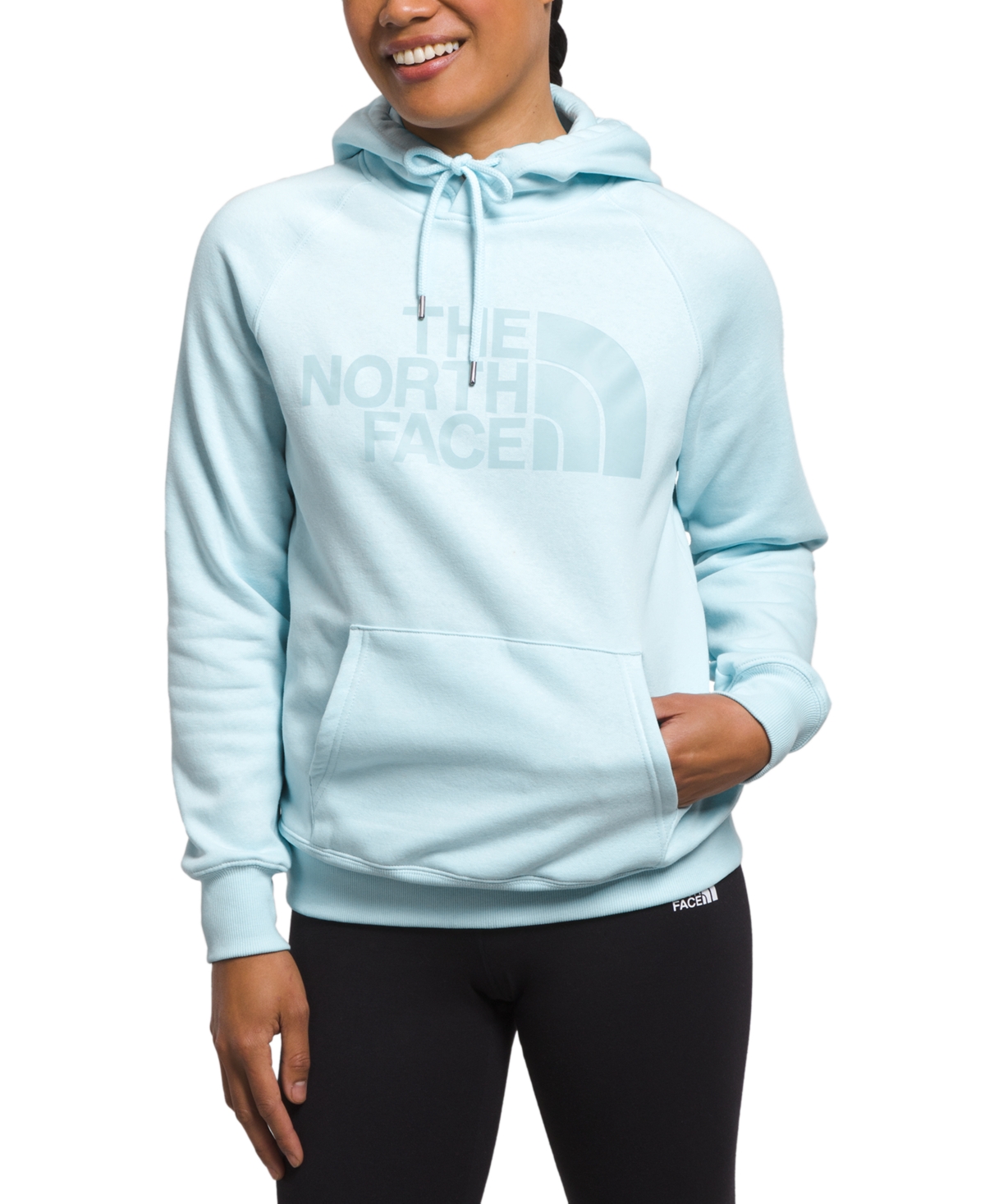 The North Face Women's Half Dome Fleece Pullover Hoodie In Icecap Blue Tonal
