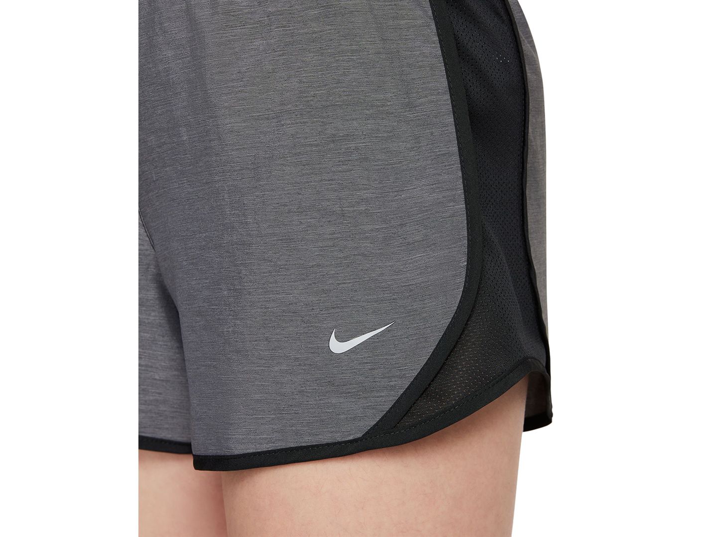 Шорты Nike Dri-Fit Tempo Running Shorts для девочек, цвет: Чёрный меланжевый — фото 4
