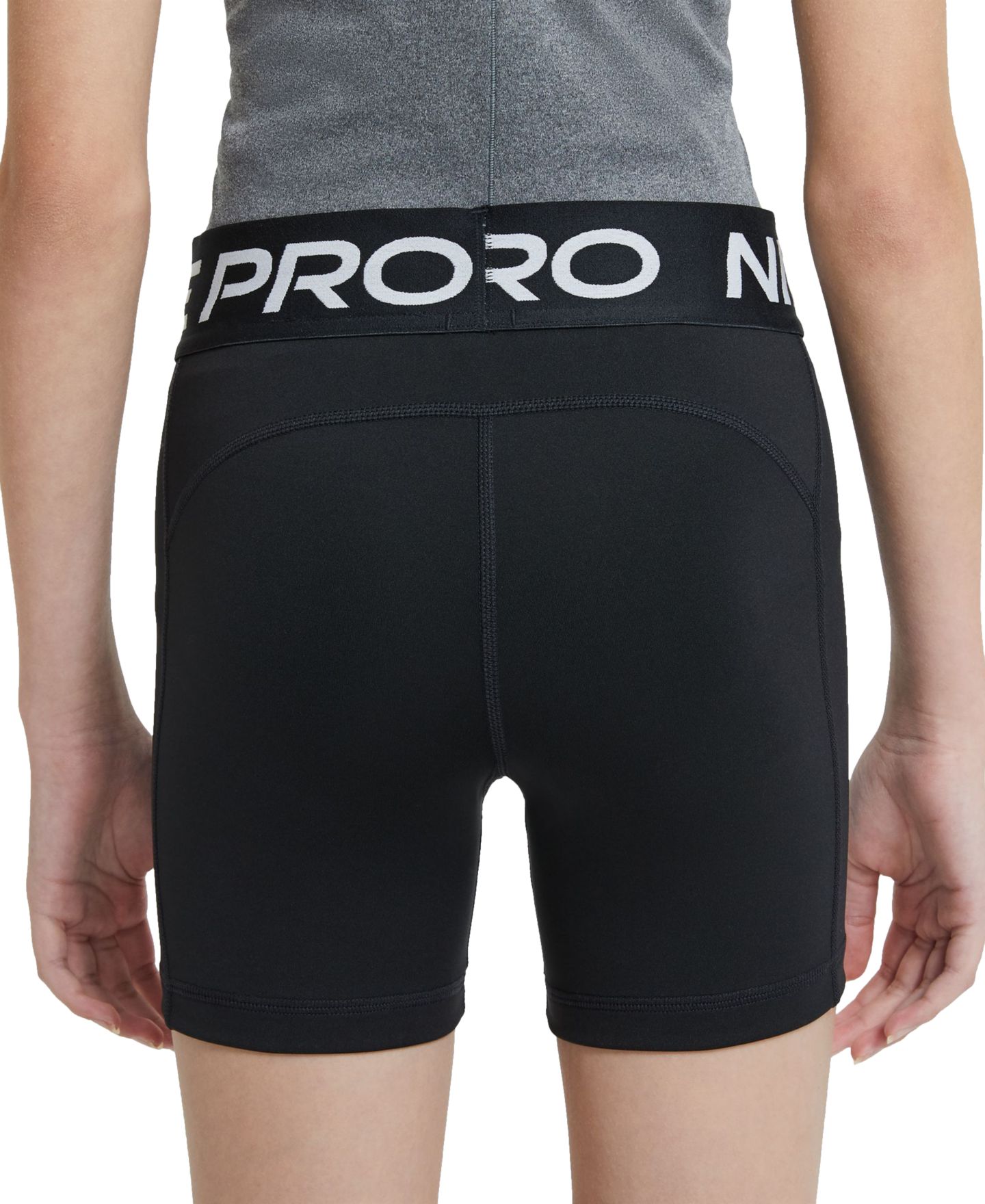 Шорты Nike Pro Elastic Waist 3" Shorts для девочек, цвет: Чёрный — фото 2
