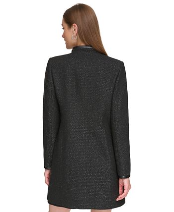 DKNY Women s Lurex Open Front Tweed Topper Jacket Macy s