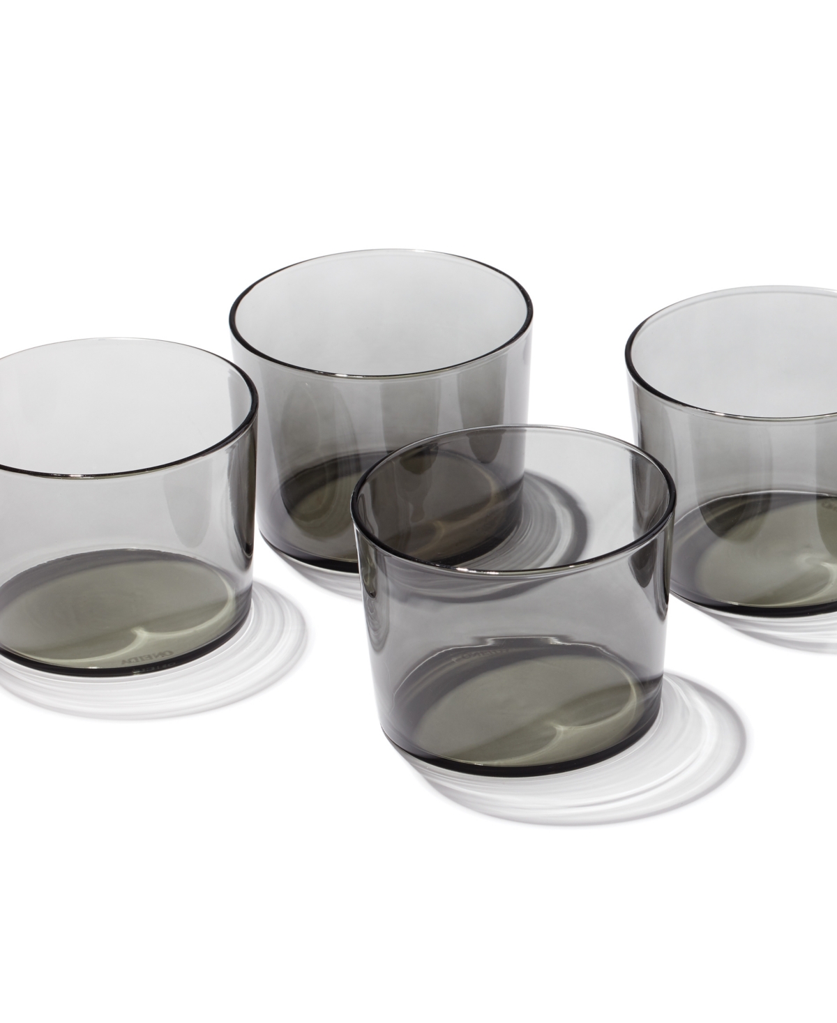 Oneida Stackables Smoke Short Glasses, Set of 6 - Gray and Smoke