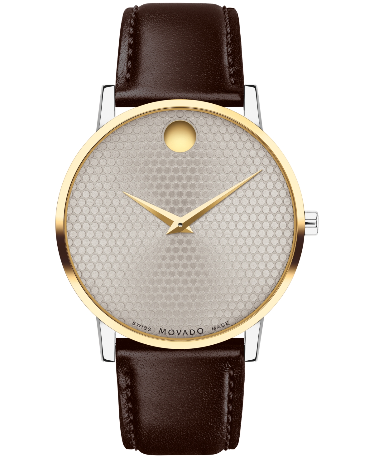 Movado Men's Museum Classic Swiss Quartz Brown Leather Watch 40mm