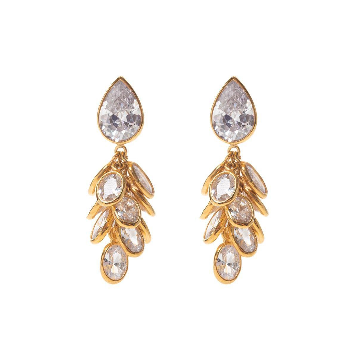 Petite Gold Vermeil Crystal Drop Earrings - Gold