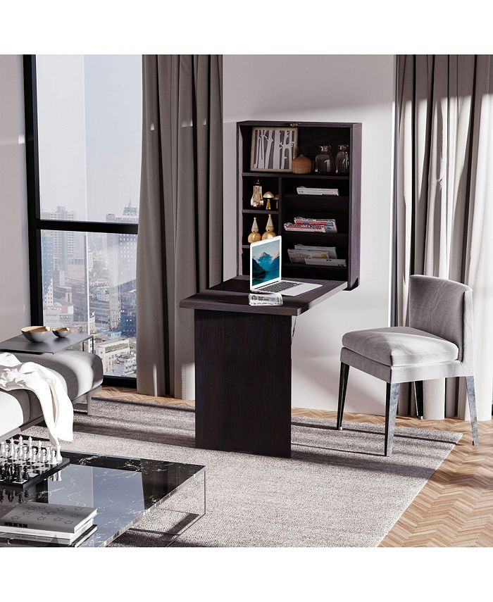 HOMCOM Wall Mounted Fold Out Convertible Desk, Multi-Function Floating ...