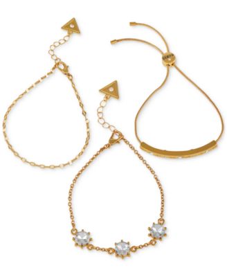 Gold-Tone 3-Pc. Set Crystal Link Bracelets