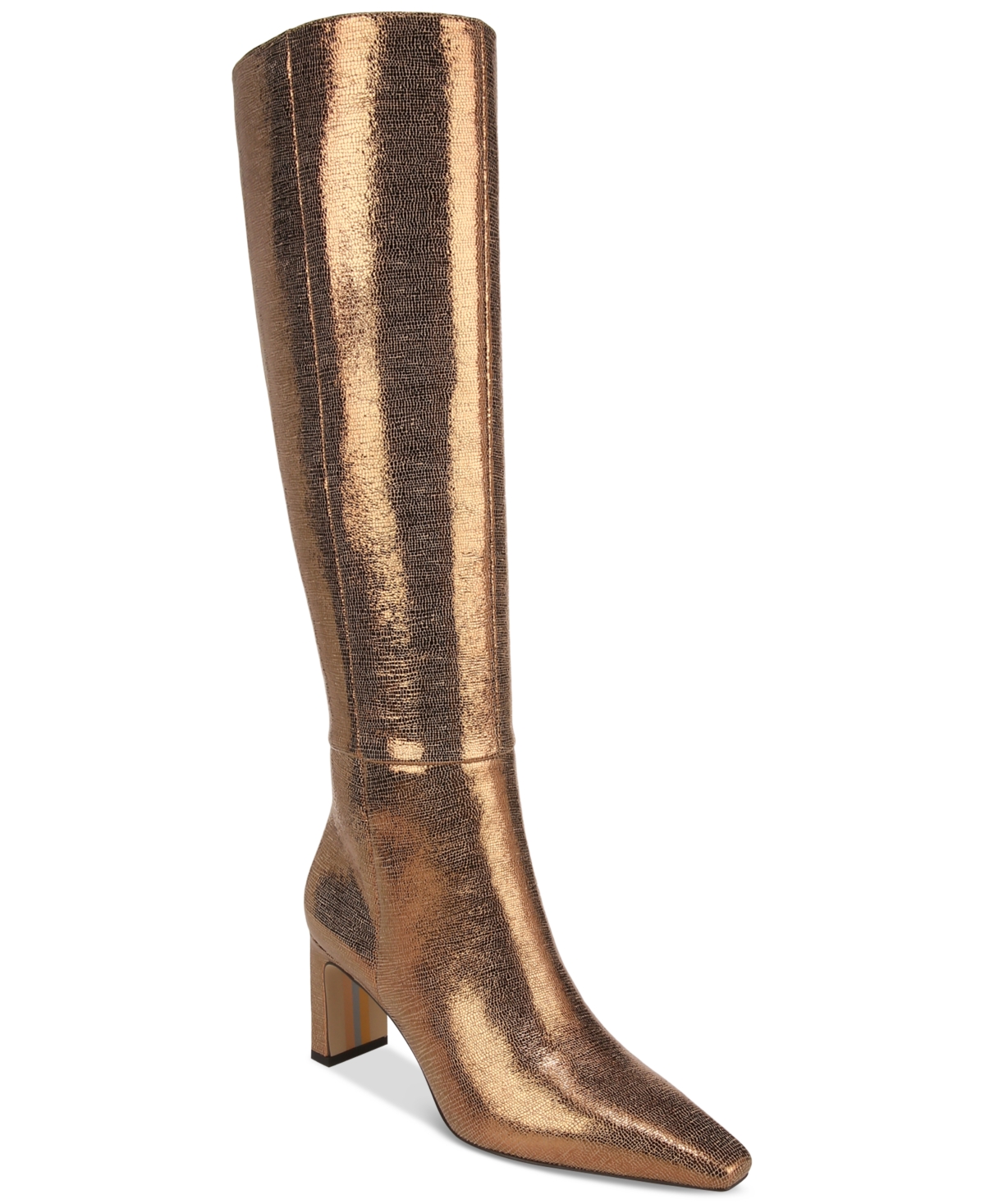 Sam Edelman Sylvia Snip-Toe Knee-High Dress Boots - Deep Gold