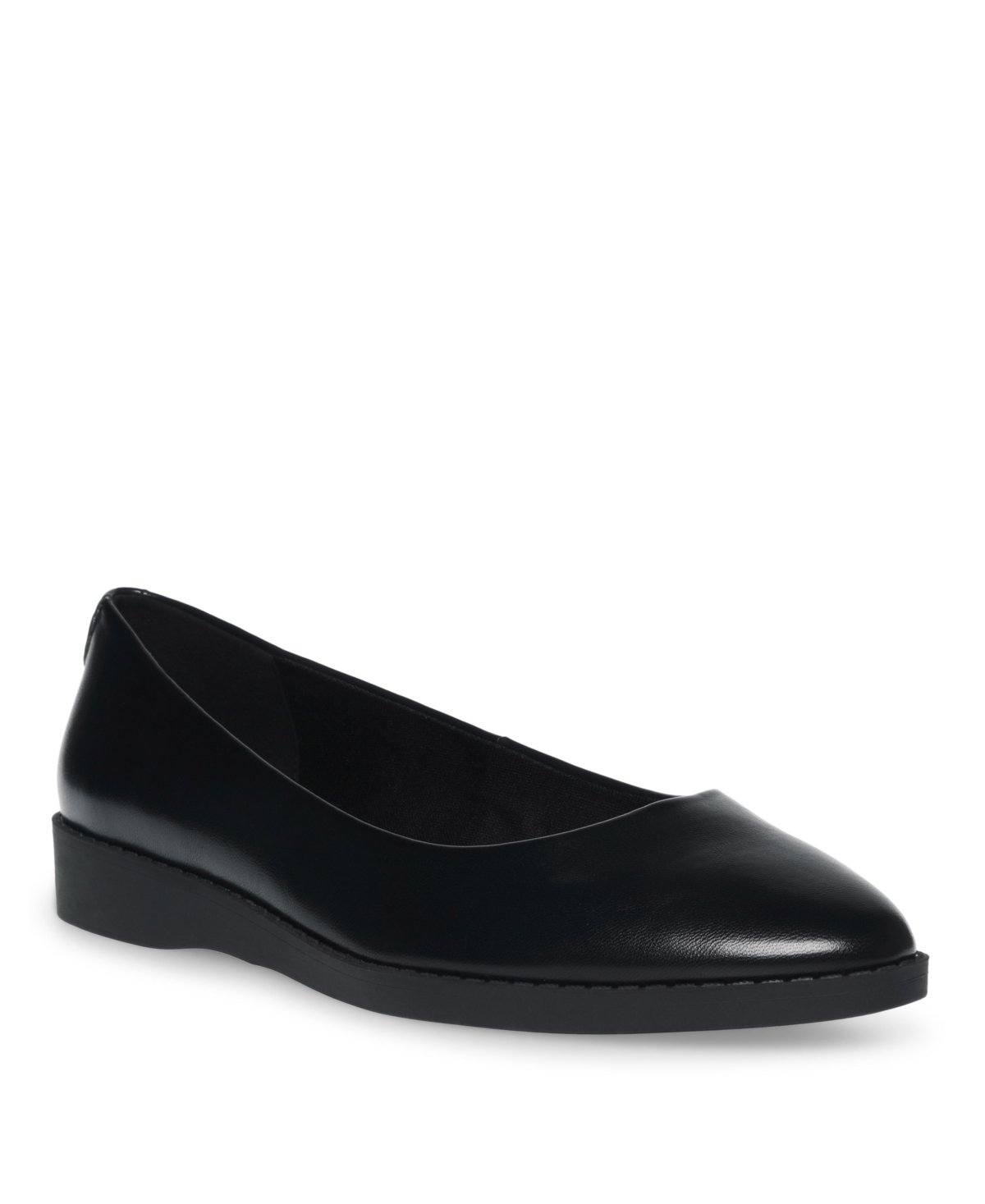 Shop Anne Klein Women's Serene Almond Toe Flats In Black