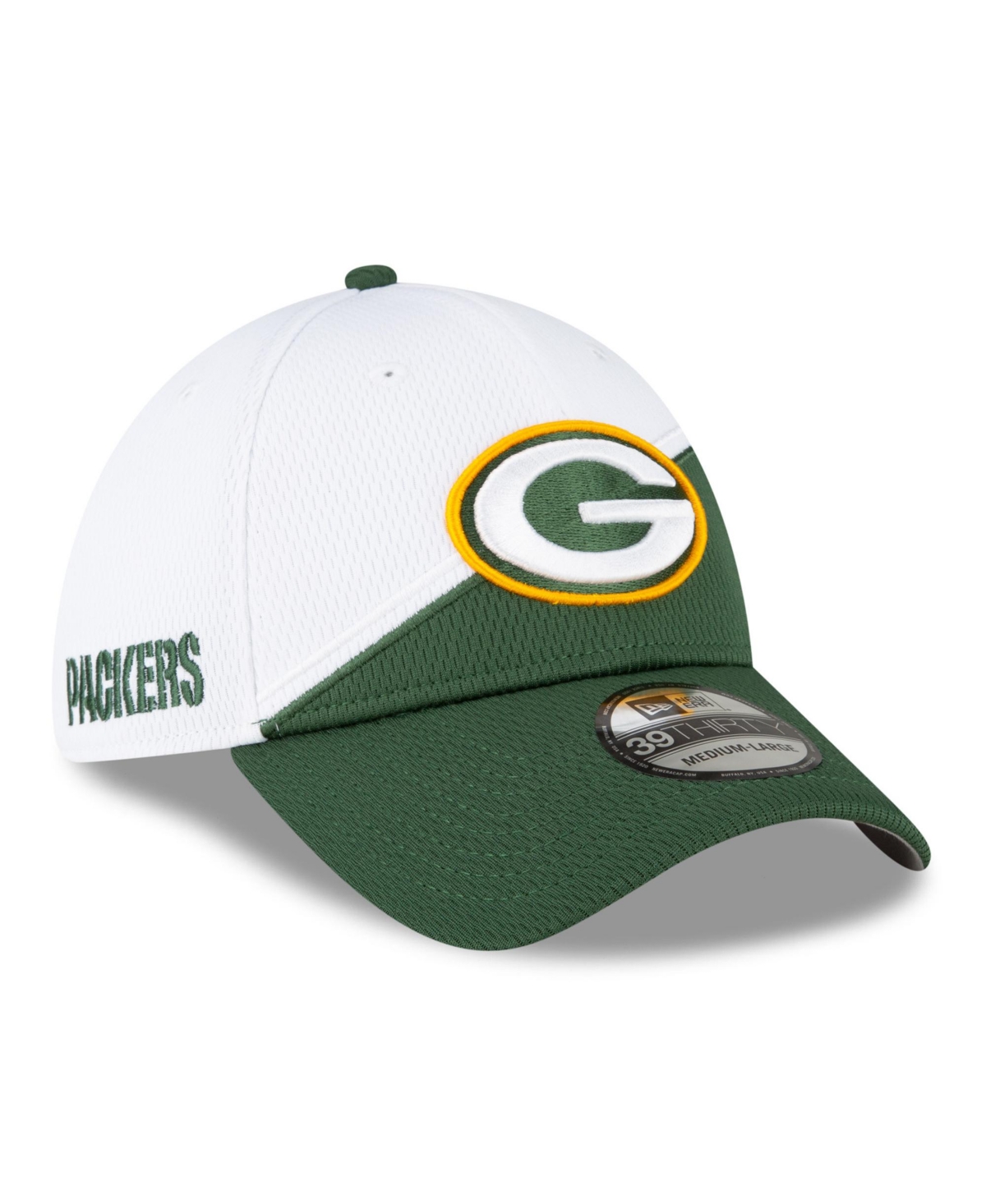 Shop New Era Men's  White, Green Green Bay Packers 2023 Nfl Sideline 39thirty Flex Hat In White,green