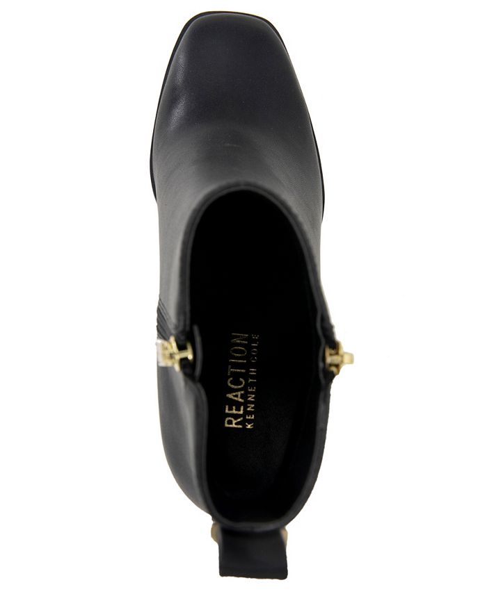 REACTION KENNETH COLE Womens Black Side Gores Block Heel Booties main image 1