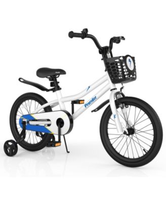 18'' Kid's Bike with Removable Training Wheels & Basket for 4-8 Years Old