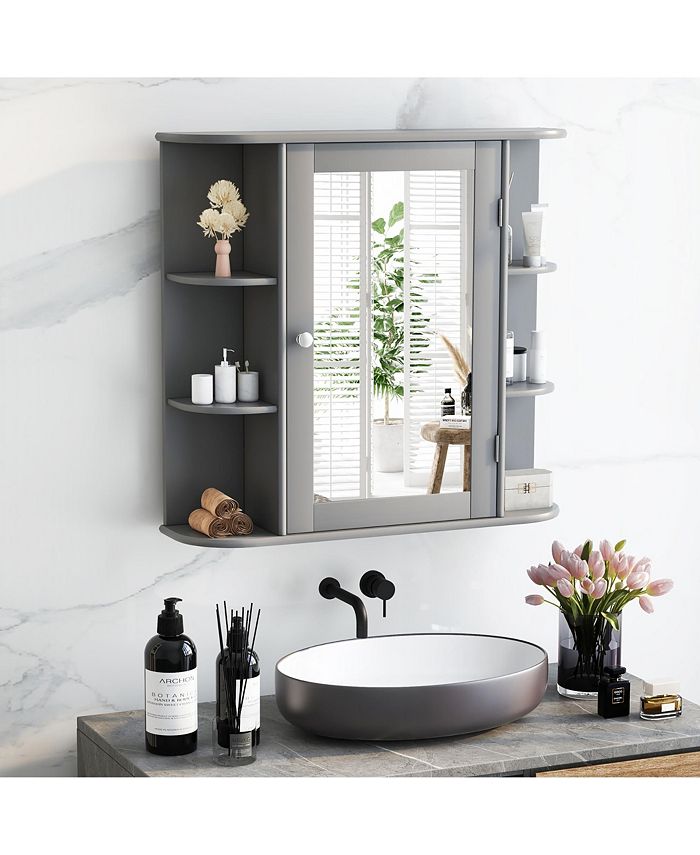 Costway Multipurpose Mount Wall Surface Bathroom Storage Mirror
