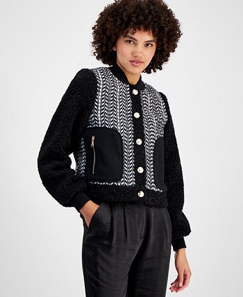 Avec les filles clearance luxe moto sherpa jacket