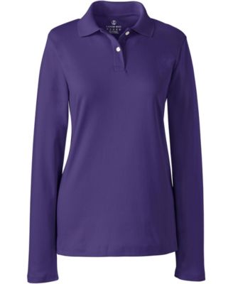 Women's Long Sleeve Feminine Fit Interlock Polo Shirt