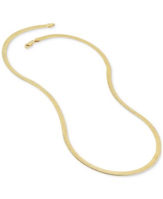 Polished & Beveled Herringbone Link 22" Chain Necklace in 18k Gold-Plated Sterling Silver &&nbsp;Sterling Silver 