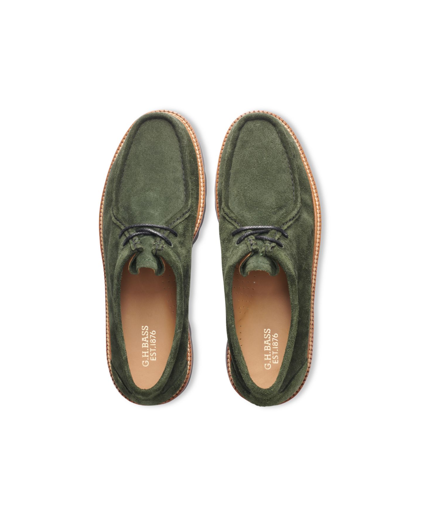 Мужские туфли G.H.BASS Wallace Moc Hand Sewn, цвет: Зелёный — фото 4
