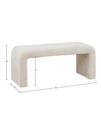 Steve 42"W Boucle Waterfall Bench