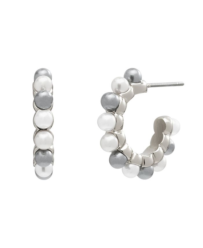 COACH Imitation Pearl Mixed Huggie Earrings - Macy's