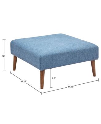 Maise 35" Round Fabric Upholstered Ottoman