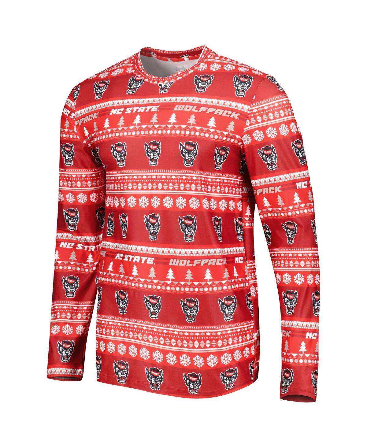 Concepts Sport Men's  Red Nc State Wolfpack Swivel Long Sleeve T-shirt And Pants Sleep Set In Red