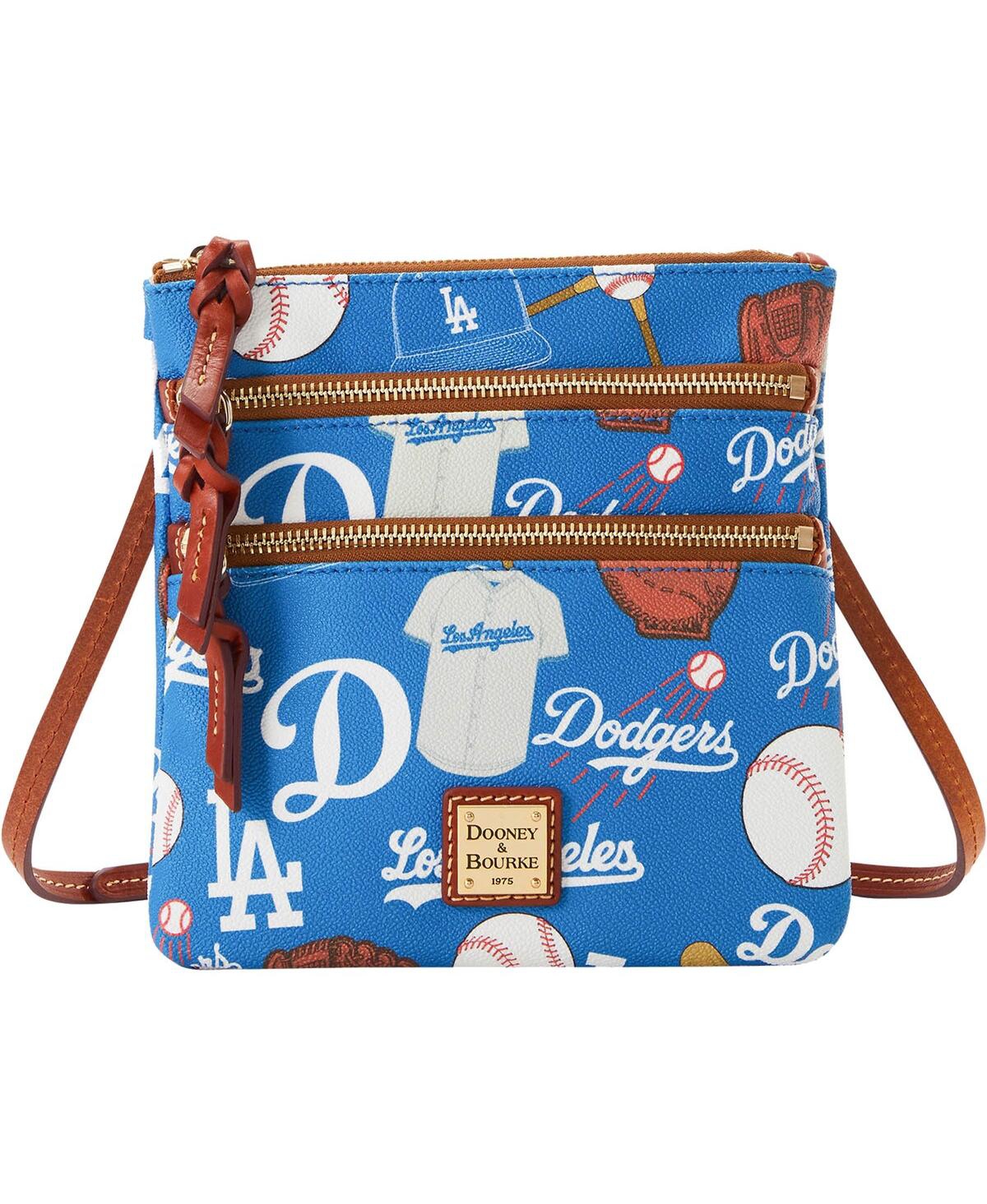 Dooney & Bourke Women's Los Angeles Dodgers Game Day Triple Zip Crossbody Purse In Blue