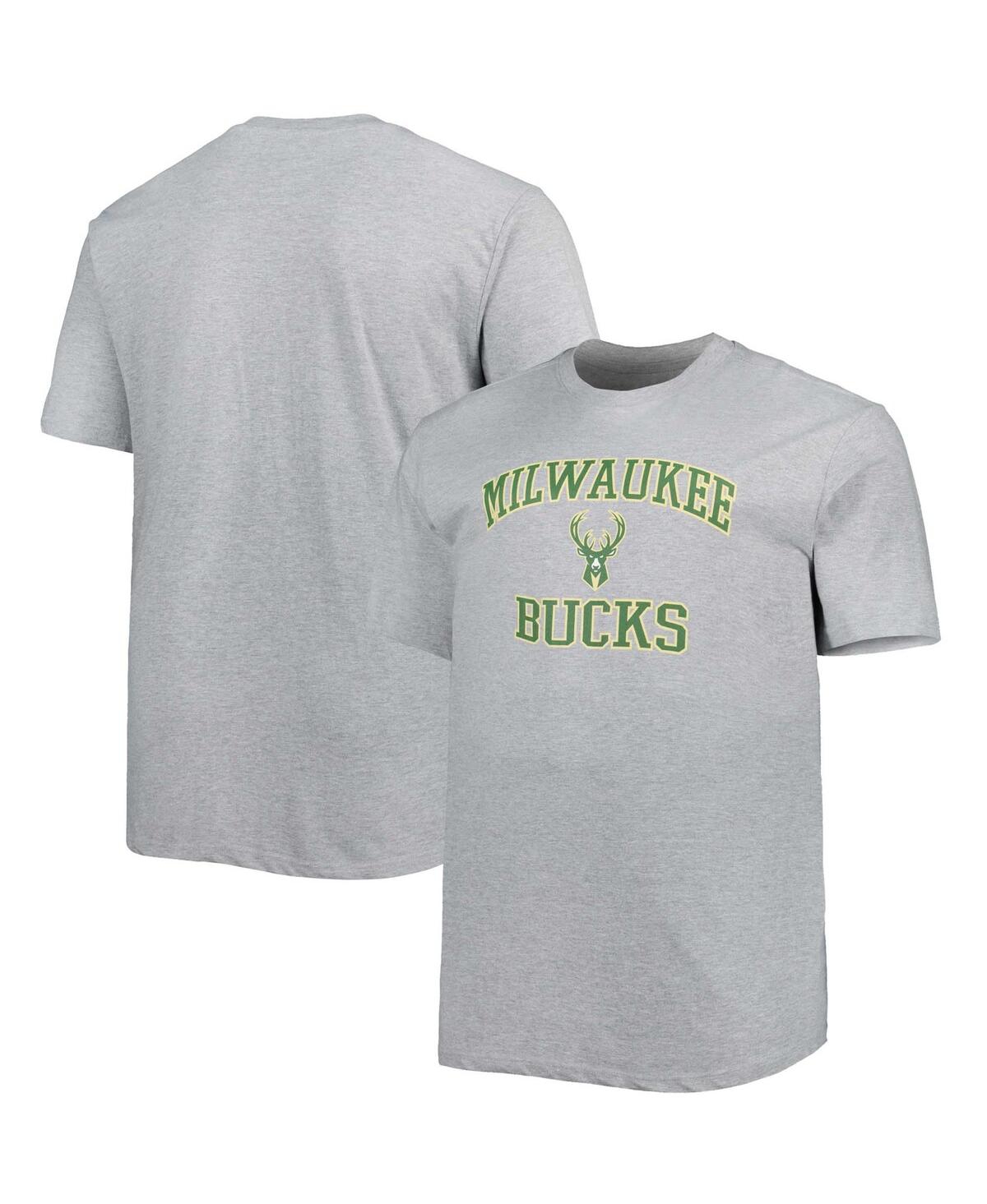 Men's Heathered Gray Milwaukee Bucks Big and Tall Heart & Soul T-shirt - Heathered Gray