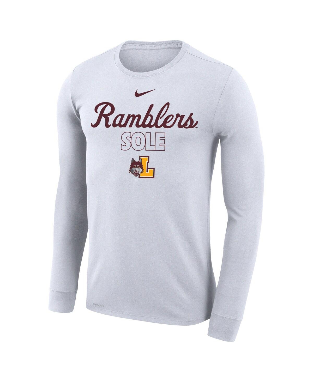 Shop Nike Men's And Women's  White Loyola Chicago Ramblers 2023 On Court Bench Long Sleeve T-shirt