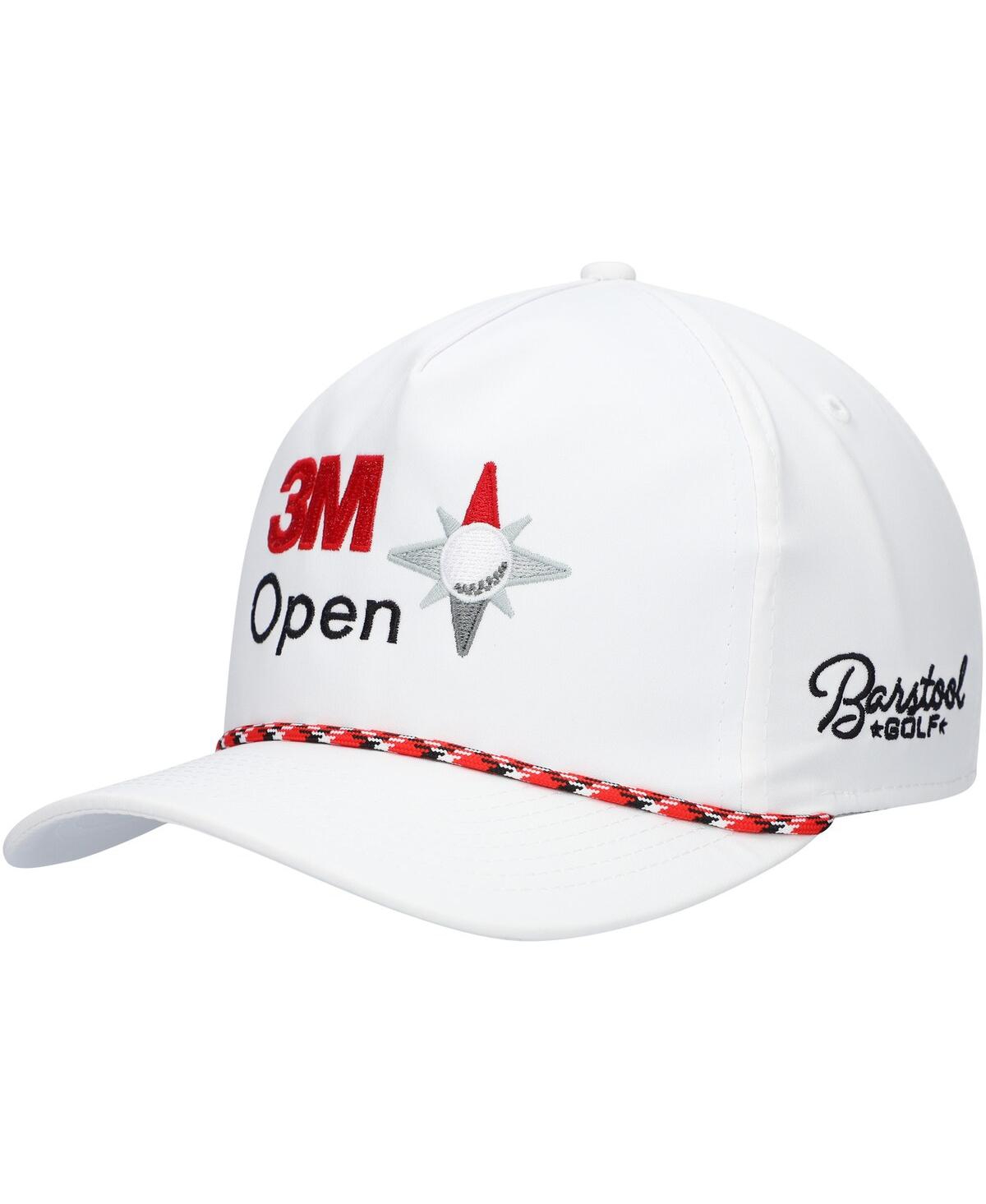 Men's Barstool Golf White 3M Open Rope Snapback Hat - White