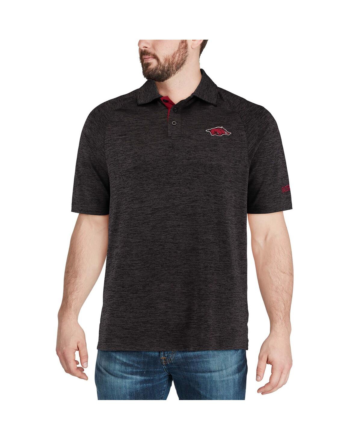 Men's Colosseum Black Arkansas Razorbacks Down Swing Polo Shirt