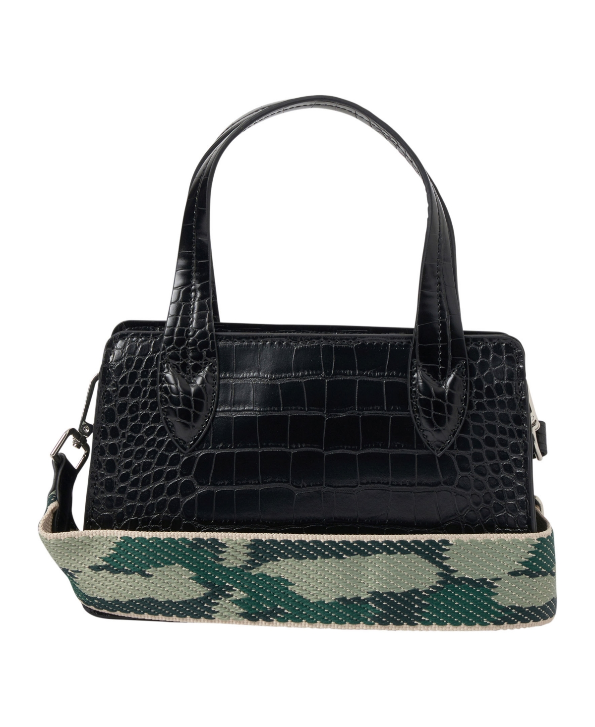 August Croc-effect Faux Leather Crossbody Bag - Green