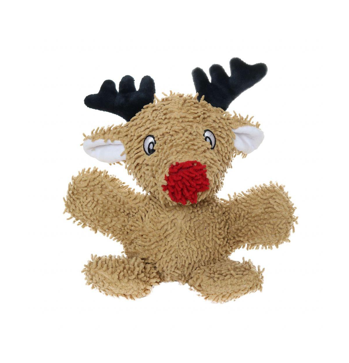 Microfiber Ball Med Reindeer, Holiday Dog Toy - Brown