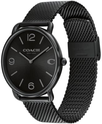 Unisex Elliot Black Stainless Steel Mesh Bracelet Watch 41mm