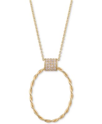 14k shops yellow gold diamond necklace 1 CT pave pendant