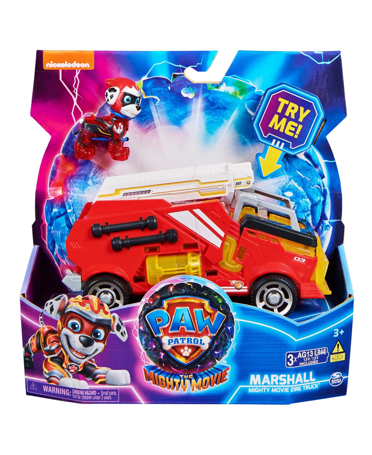 Paw Patrol - The Mighty Movie, Firetruck Toy With Marshall Mighty Pups Action Figure In No Color