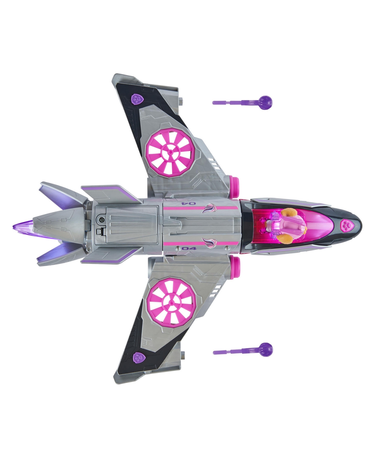 Paw Patrol - The Mighty Movie, Converting Rescue Jet With Skye Mighty Pups Action Figure, Lights And Sounds, Ki In Multicolor