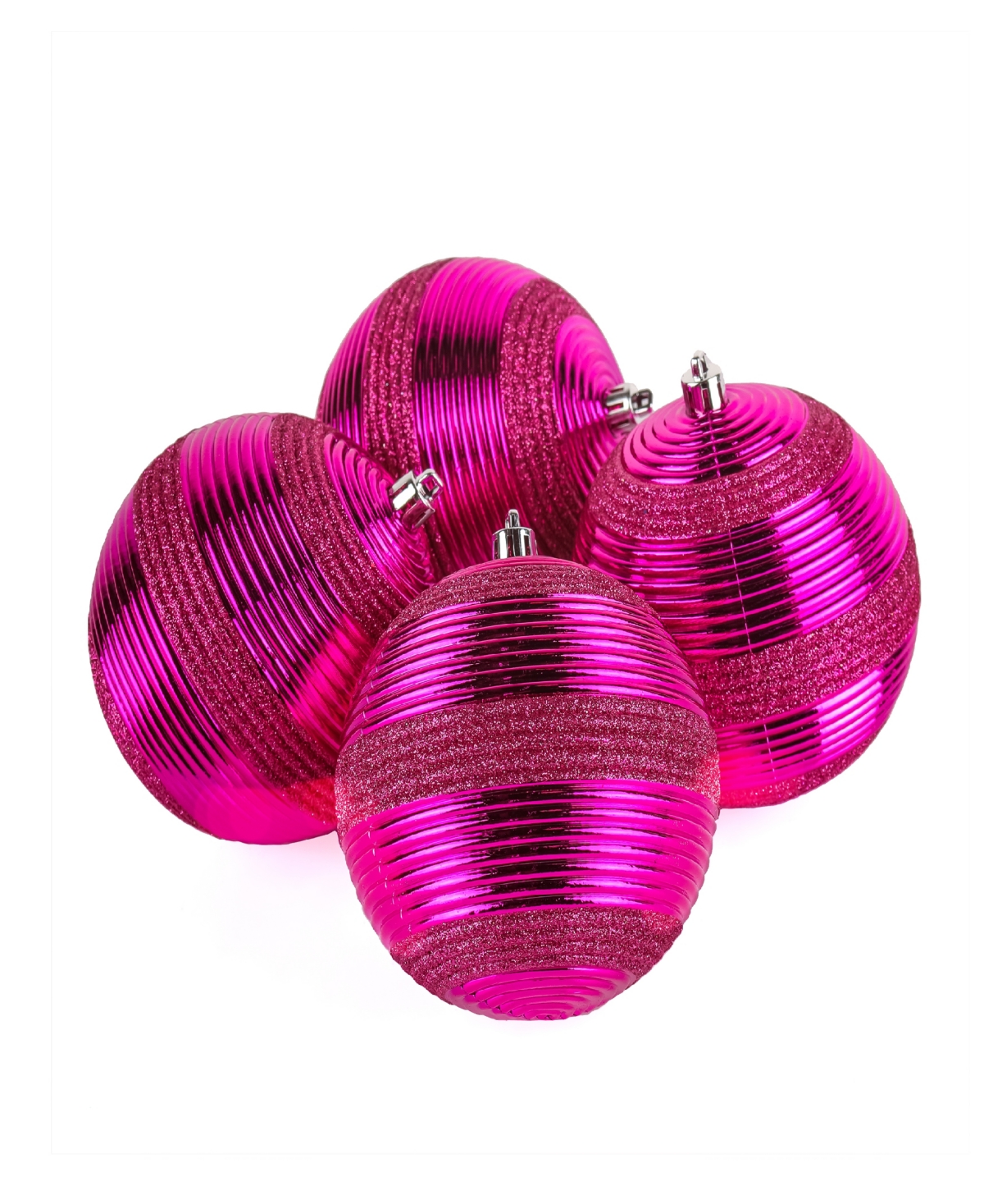 National Tree Company First Traditions 4 Piece Shatterproof Swirling Ornaments In Pink
