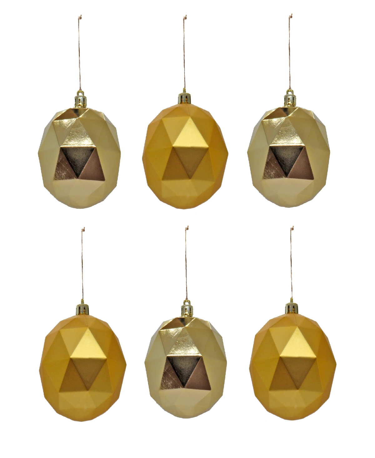 National Tree Company First Traditions 6 Piece Shatterproof Geometric Ornaments In Gold