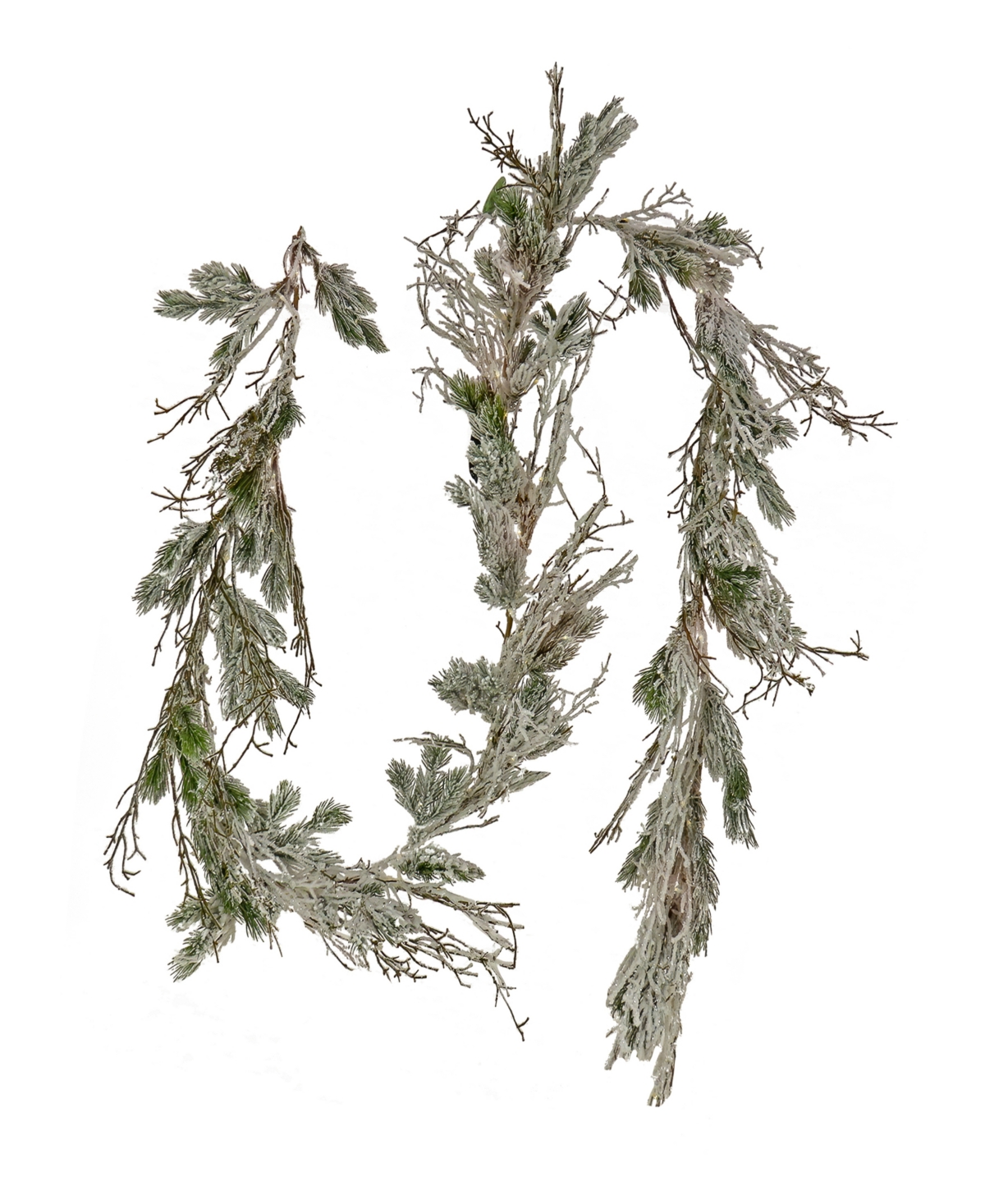 National Tree Company , 9' Christmas Trimmed Snowy Twig Garland, 200 Warm Led Rice Lights-battery Operated With Remote Con In Brown