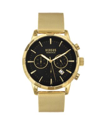 VERSACE メデューサ　ULQ99 デイト付き Versus Versace Men's Chronograph Quartz Eugene Gold-Tone Stainless