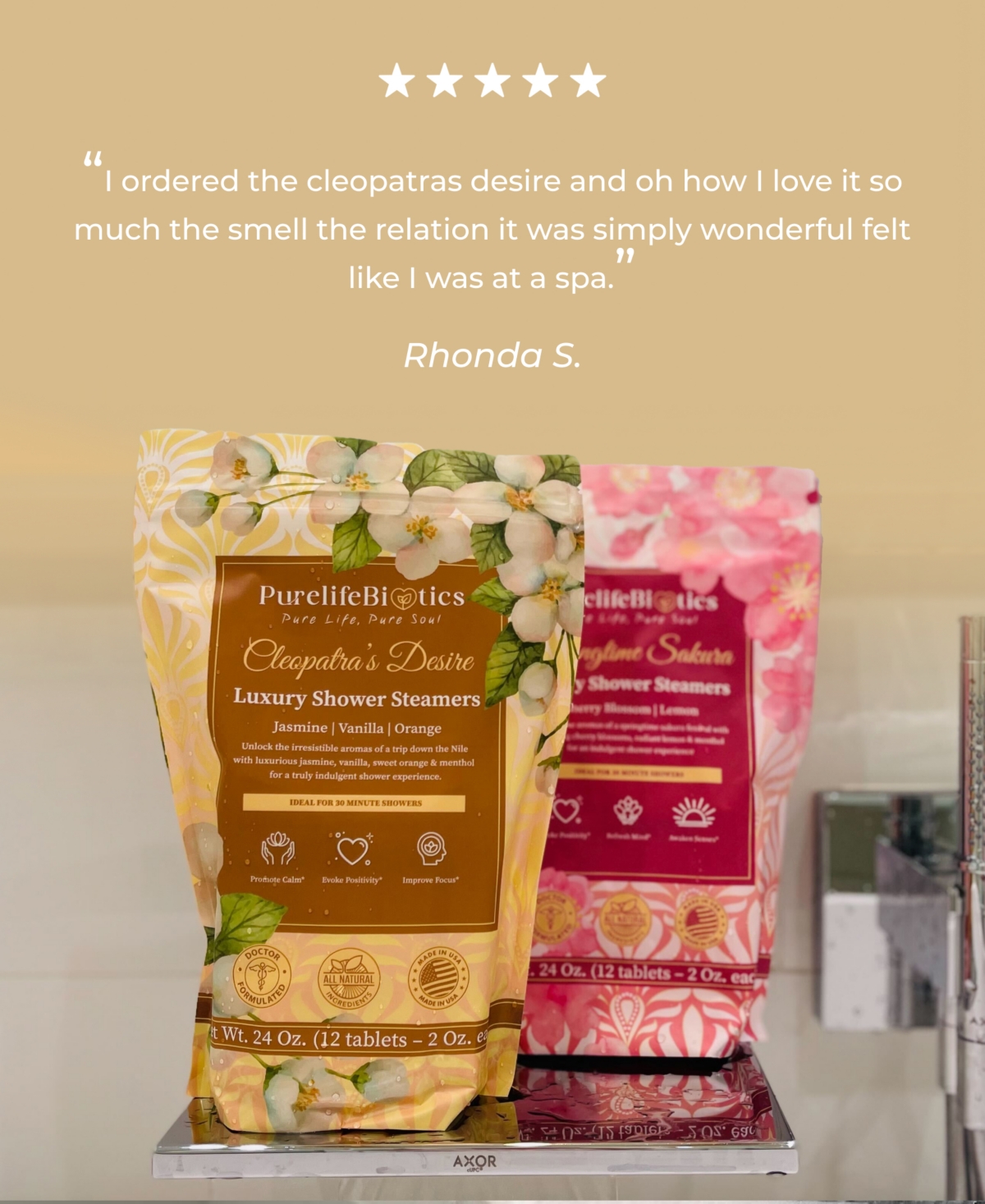 Aromatherapy Shower Steamers, 100% Pure Essential Oils, All Natural, Usa Handmade Shower Melts, Body Care Set for Reducing Stress, Enhancing Focus & R