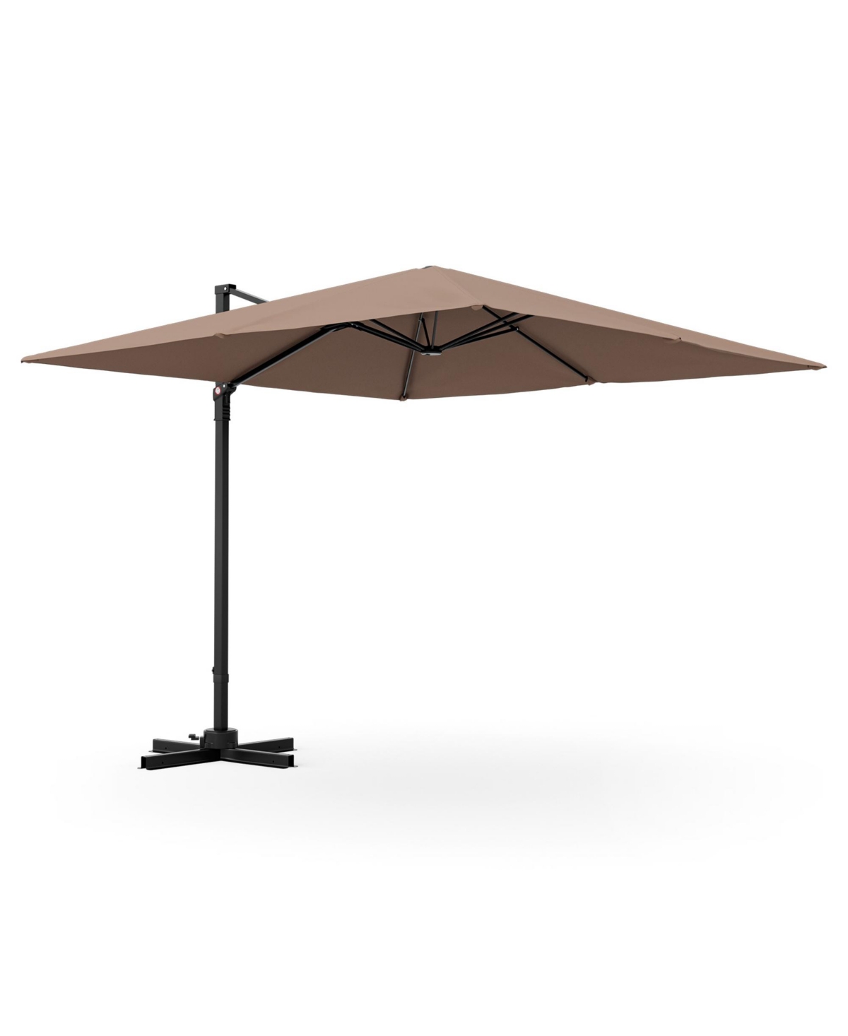 Patio 9.5FT Square Cantilever Offset Hanging Umbrella 2-Tier 360° Outdoor - Beige