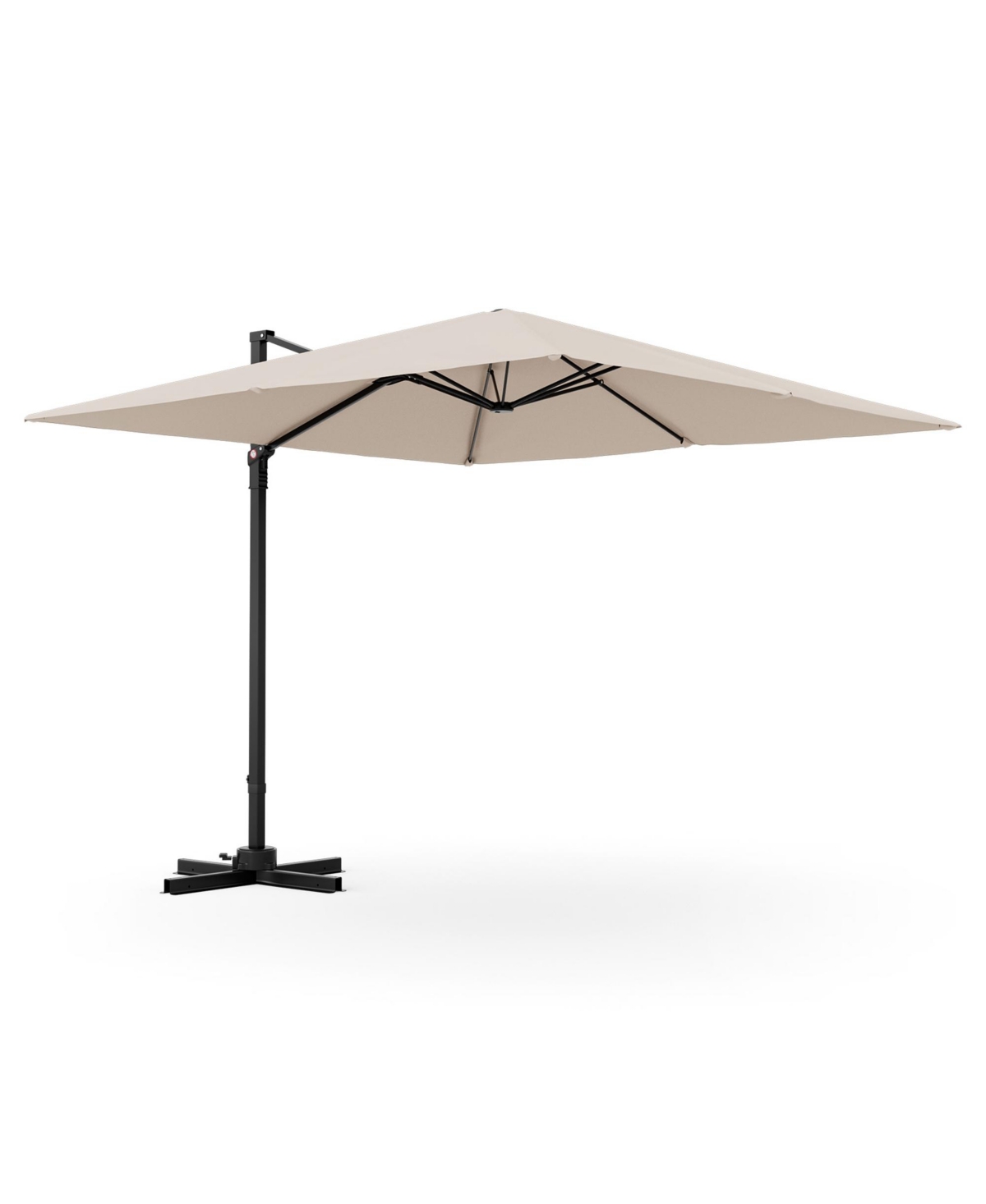 Patio 9.5FT Square Cantilever Offset Hanging Umbrella 2-Tier 360Â° Outdoor - Beige