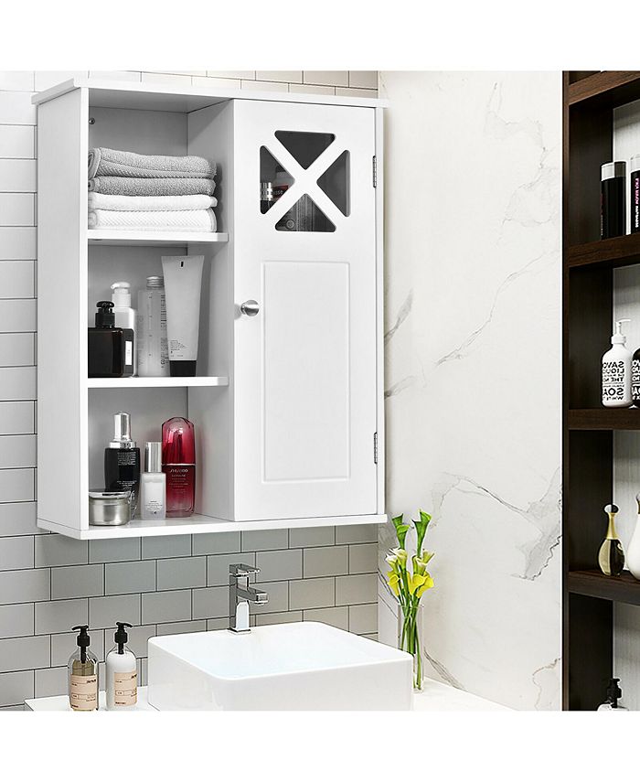 Costway WallMounted Bathroom Storage 3Tier Shelf Multipurpose