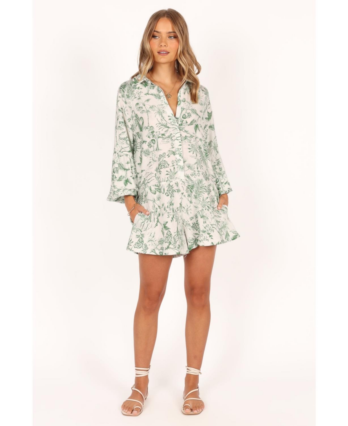 Petal And Pup Womens Elsa Romper In Green